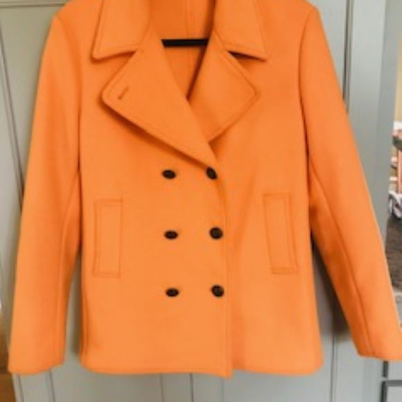 Tomas Maier Wool Caban Orange Jacket: Size 2  US - Picture 4 of 7